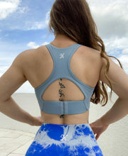 Load image into Gallery viewer, Light Blue Sweetheart Sports Bra